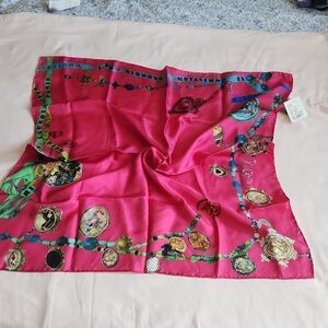 Christian Laqroix Fuschia square silk scarf
